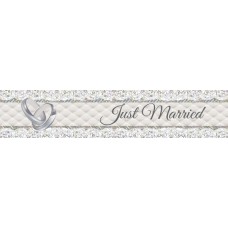 Banner Just Married 2.6m x 19cm Foil