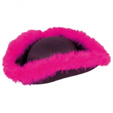 Hat Pirate Black Felt with Pink fur