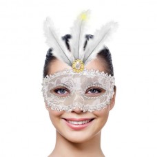 Mask Eye Metallic White with LED Light
