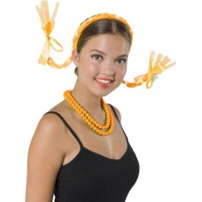 Headband Hair Braids Neon Orange