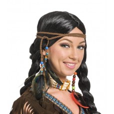 Head Dress Indian Braid and Beads