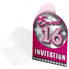 Sweet 16th Birthday Invitations 8pk
