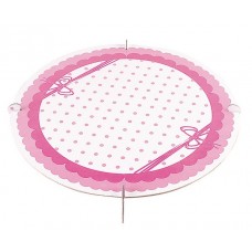 Cake Stand Dots Pink Single Round