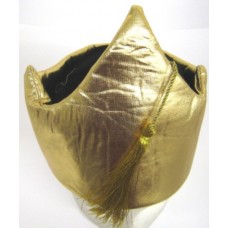 Crown Hat with tassel Black & Gold