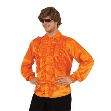 Shirt with Frills Orange X Large