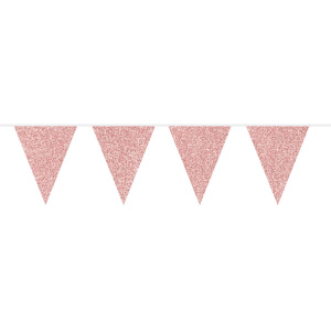 ROSE GOLD GLITTER TRIANGLE BUNTING - 6M