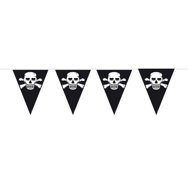 PIRATE SKULL & CROSSBONES TRIANGLE BUNTING - 10M