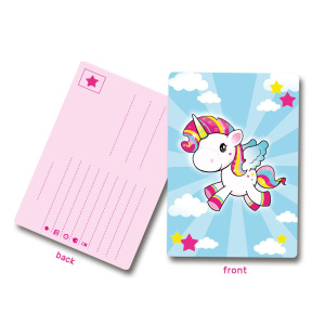 8 X CARTOON UNICORN PARTY INVITATIONS