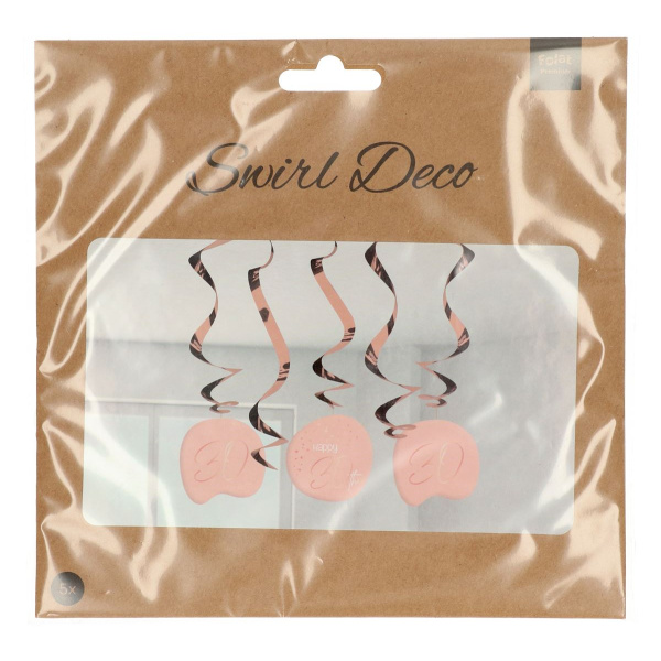 5 X 30TH BIRTHDAY LUSH BLUSH HANGING DECORATIONS