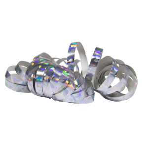 SILVER HOLOGRAPHIC PAPER STREAMERS - 2 X 16