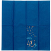 10 X 40TH BIRTHDAY TRUE BLUE NAPKINS - 33CM