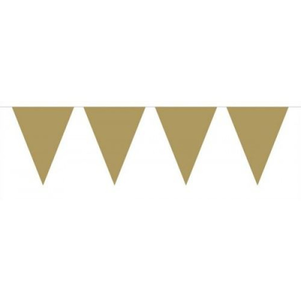 GOLD XL TRIANGLE BUNTING - 10M