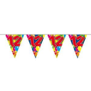 12TH BIRTHDAY BALLOON TRIANGLE BUNTING - 10M