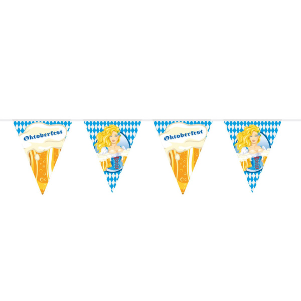 OKTOBERFEST BEER MUG TRIANGLE BUNTING - 10M