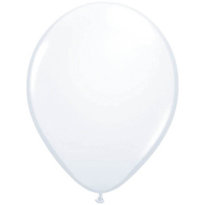 100 X WHITE BALLOONS - 28CM