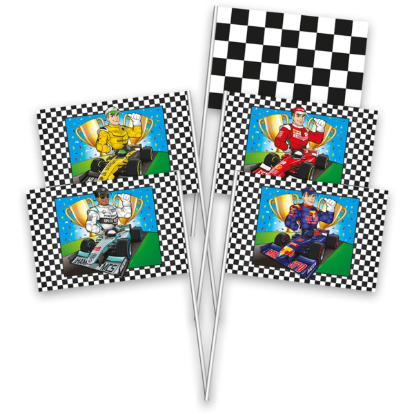 8 X FORMULA RACING HAND FLAGS - 20CM X 30CM