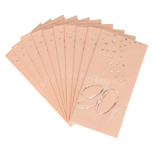 10 X 30TH BIRTHDAY LUSH BLUSH NAPKINS - 33CM