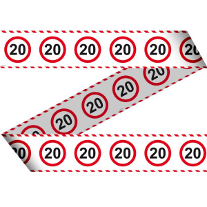 20TH BIRTHDAY BARRIER TAPE TRAFFIC SIGN - 15M