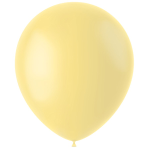 100 X POWDER YELLOW MATT BALLOONS - 33CM