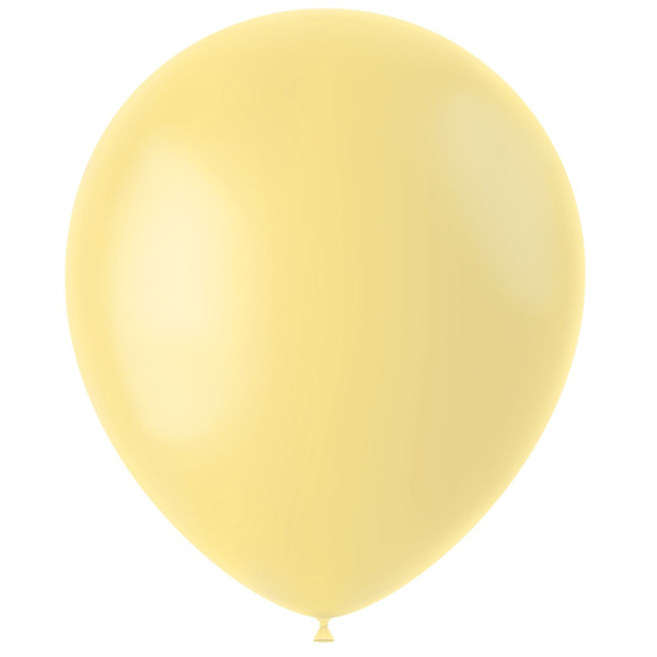 100 X POWDER YELLOW MATT BALLOONS - 33CM