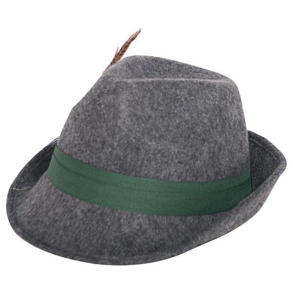 OKTOBERFEST GREY FEATHERED TRILBY