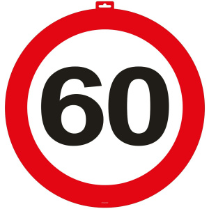 60TH BIRTHDAY TRAFFIC SIGN DOOR SIGN - 47CM