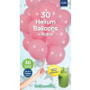 30 X PINK BALLOONS WITH RIBBON - 23CM