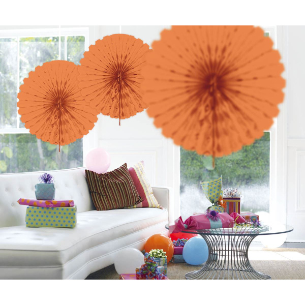 SALMON PINK HANGING HONEYCOMB FAN - 45CM