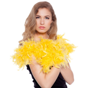 PREMIUM YELLOW FEATHER BOA - 1.8M