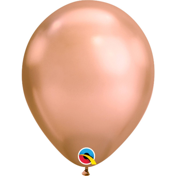 100 X ROSE GOLD METALLIC BALLOONS - 28CM