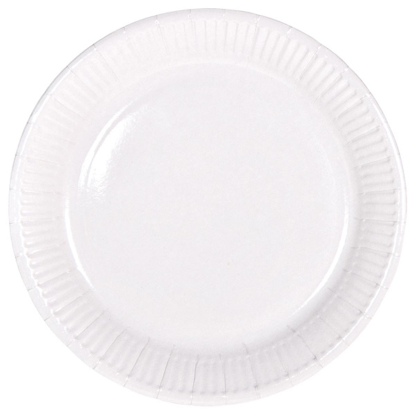 8 X WHITE PARTY PLATES - 23CM