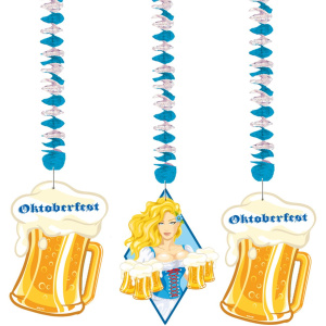 3 X OKTOBERFEST HANGING DECORATIONS