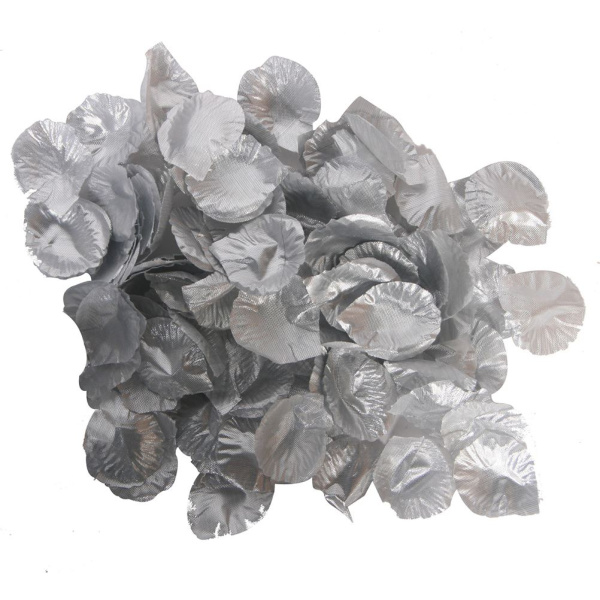 144 X SILVER ROSE PETAL CONFETTI