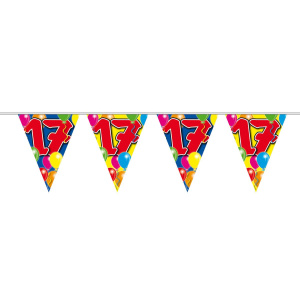 17TH BIRTHDAY BALLOON TRIANGLE BUNTING - 10M