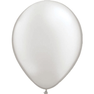 100 X SILVER METALLIC BALLOONS - 30CM