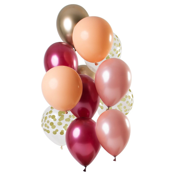 12 X RICH RUBY BALLOON SET - 30CM