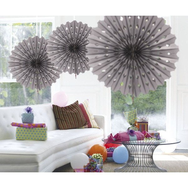 SILVER HANGING HONEYCOMB FAN - 45CM