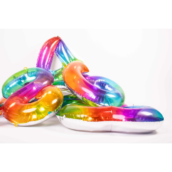 NUMBER 3 YUMMY GUMMY RAINBOW FOIL BALLOON - 86CM