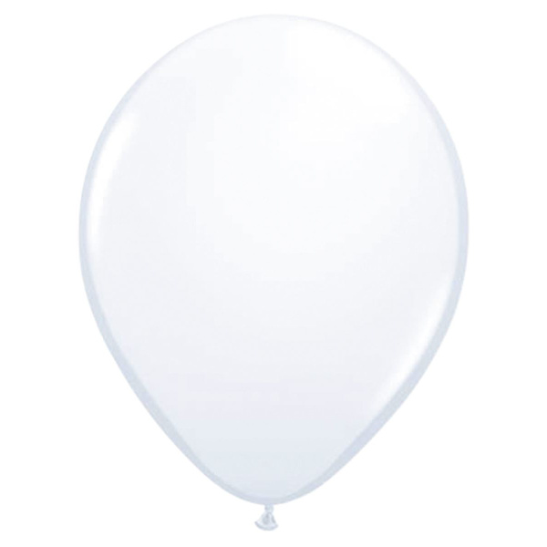 10 X WHITE METALLIC BALLOONS - 30CM