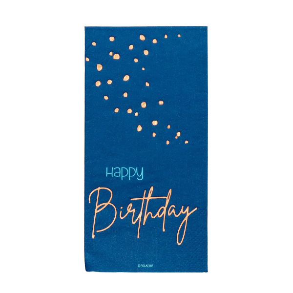 10 X HAPPY BIRTHDAY TRUE BLUE PARTY NAPKINS - 33CM