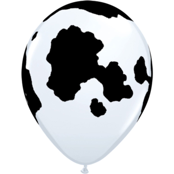 25 X COW PRINT BALLOONS - 28CM