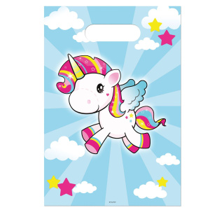 8 X CARTOON UNICORN PARTY BAGS