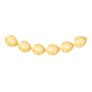 50TH GOLDEN ANNIVERSARY LATEX BALLOON GARLAND - 3M