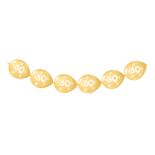 50TH GOLDEN ANNIVERSARY LATEX BALLOON GARLAND - 3M