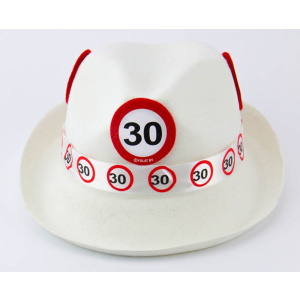 30TH BIRTHDAY WHITE TRILBY HAT TRAFFIC SIGN