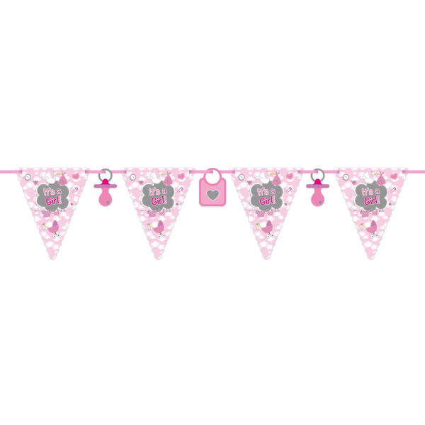 IT'S A GIRL! BABY SHOWER TRIANGLE BUNTING - 6M