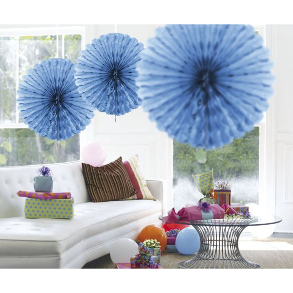 BABY BLUE HANGING HONEYCOMB FAN - 45CM