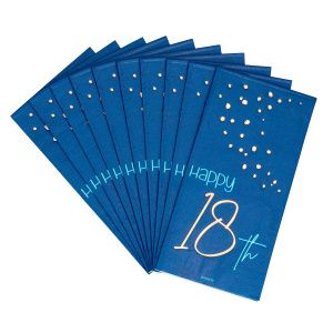 10 X 18TH BIRTHDAY TRUE BLUE NAPKINS - 33CM