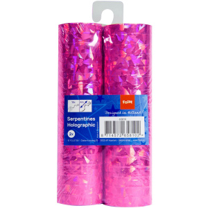 PINK HOLOGRAPHIC PAPER STREAMERS - 2 X 16