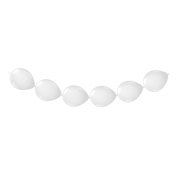 WHITE LATEX BALLOON GARLAND - 3M